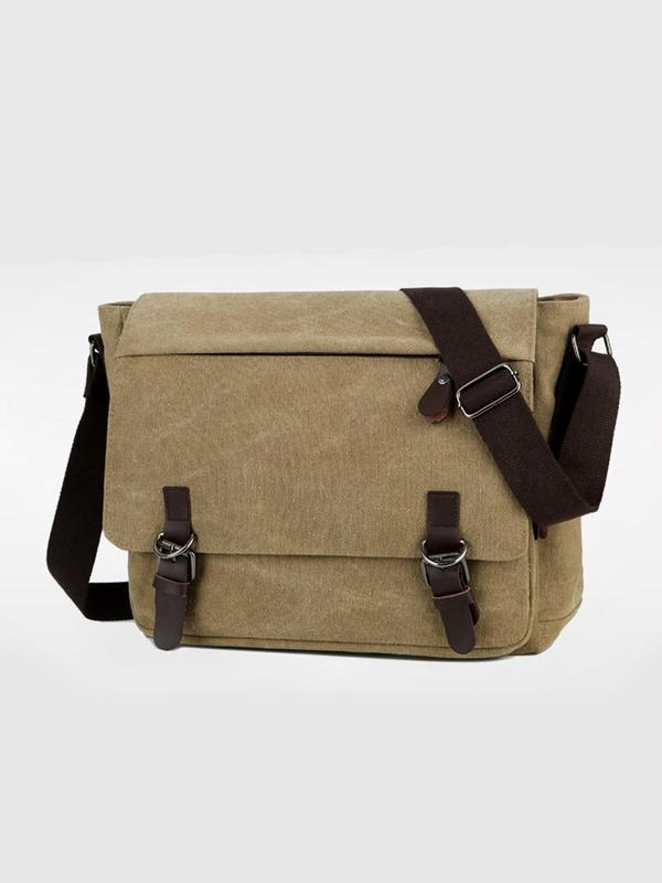 Men's Business Large Capacity Crossbody Bag, Casual Solid Color Shoulder Bag, Fashionable Canvas Shoulder Bag for Daily Use