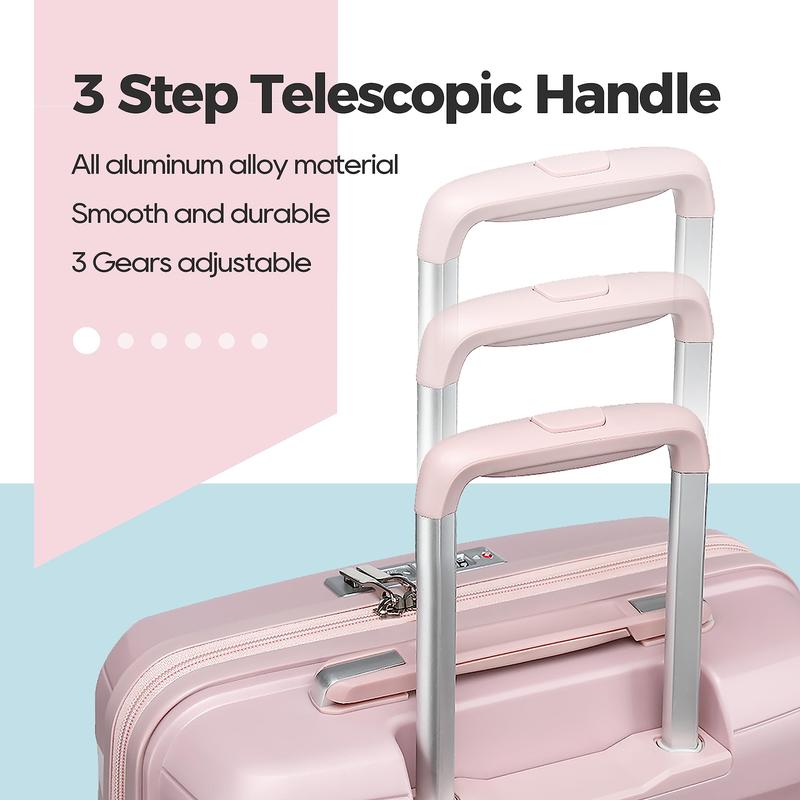 Luggage Sets 5 pces Expandable Suitcase Set, PP Hardshell Suitcase with Spinner Wheels,Lightweight Carry On Luggage with TSA Lock for Women pink joy way hard case expandable hard case tsa lock hard case 4 wheels 360 rotation expandable luggage