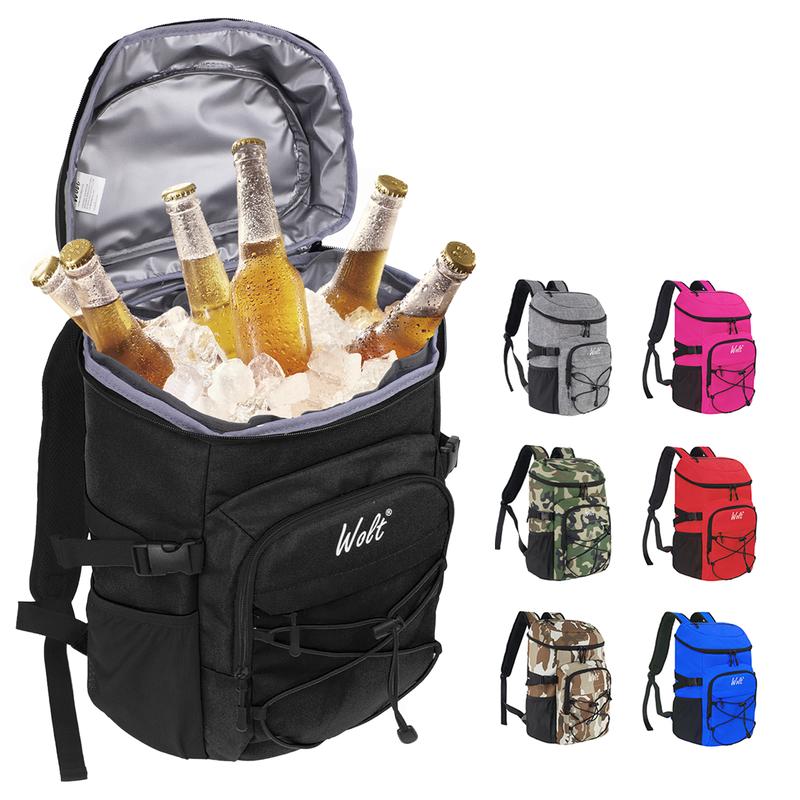 WOLT | 24-Can Insulated Cooler Backpack,Lightweight & Waterproof with Bottle Opener,Large Capacity for Hiking,Camping,Beach,and Travel,Ice Chest Bag