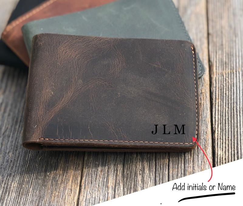 (Read in description) Classic Bifold Wallet, Mens leather wallet, Leather wallet, Monogrammed wallet, Personalized wallet, Gift Wallet