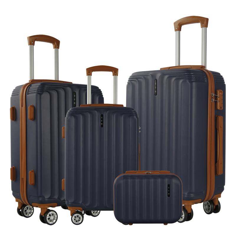 UUH 3pcs 4pcs Luggage Set.Durable ABS with TSA Lock -4 Swivel Wheels, Waterproof, Ideal for Business and Travel. Perfect business trips and vacations.