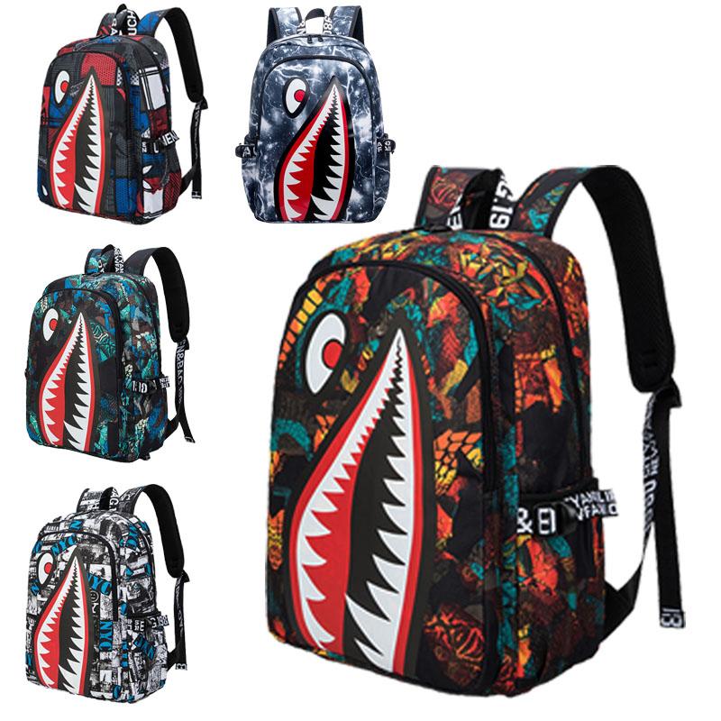 Waterproof backpack Shark USB Laptop Backpack, cartoon shoulder bag Casual Shark backpack for boys and girls teen adults