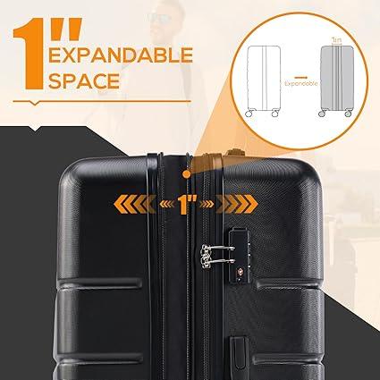 3 Pieces Luggage Set 20 24 28-inch, Hard Shell Rolling Suitcases for Travel Expandable Lightweight with Spinner Wheels 20 24 28-Inch Carry on Luggage, Expandable luggage sets with Spinner Wheels & Built-in TSA Lock, Lightweight Suitcase for Trave TSA Lock