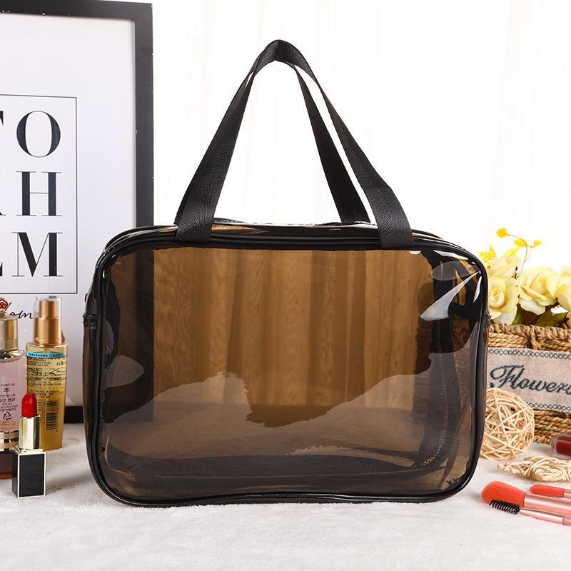 Clear Double-layer Portable Makeup Bag, Dry Wet Separation Large Capacity Travel Cosmetic Storage Bag, Zipper Makeup Organizer Pouch for Women & Girls, Christmas Gift