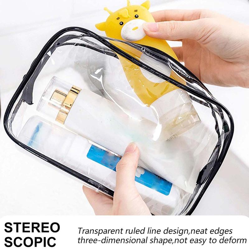 Clear Makeup Bag, 2 4 6 Counts Transparent Cosmetic Bag, Travel Toiletry Clear Toiletry Bag with Zipper, Home Organizer for Travel