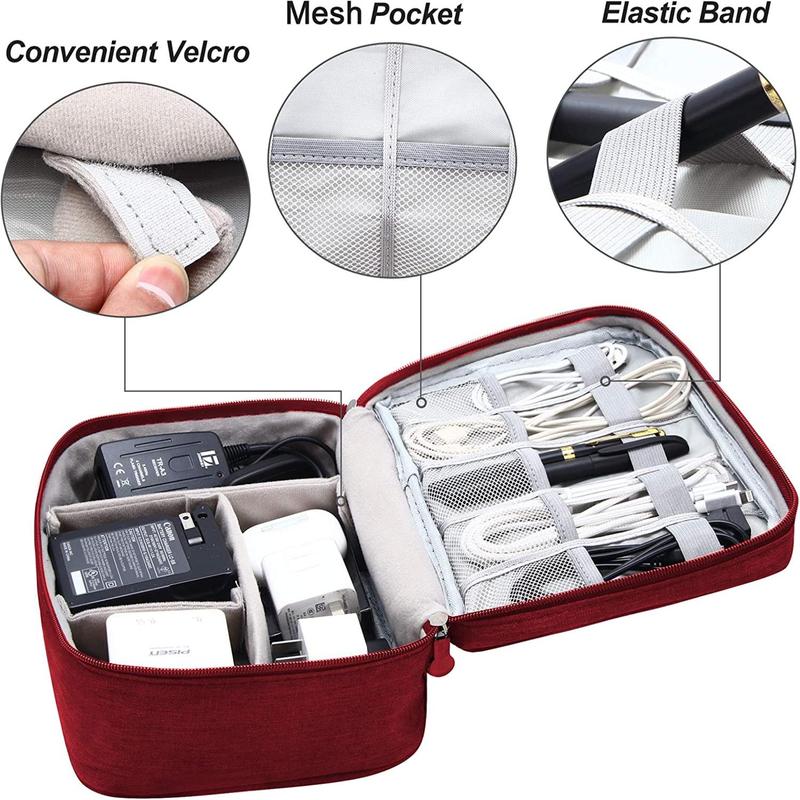 Travel Electronics Organizer, Large Capacity Storage Bag, Summer 2024 Storage Organizer, Waterproof Mobile Phone Digital Bag Organizer Storage, Multifunctional Desk Accessories, Room Organizer, Office Accessories, Makeup Products