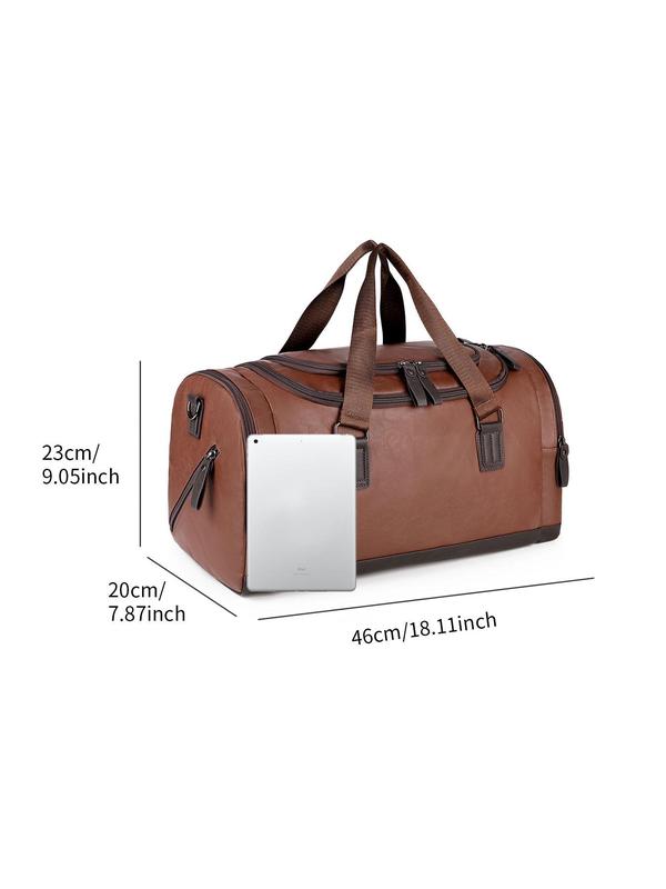 Men's Casual Plain Large Capacity Travel Bag, 2024 Lightweight Zipper Travel Bag for Outdoor, Sports, Travel Bag for Men & Women