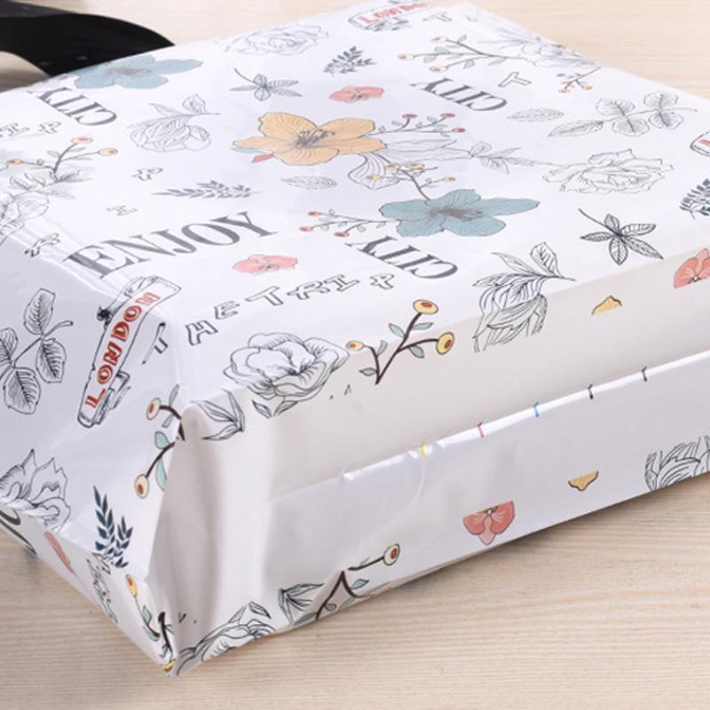 5pcs set Flower Printed Gift Bag, Reusable and Foldable Tote Bag for Gift Packaging, Househeld Portable Shopping Bag