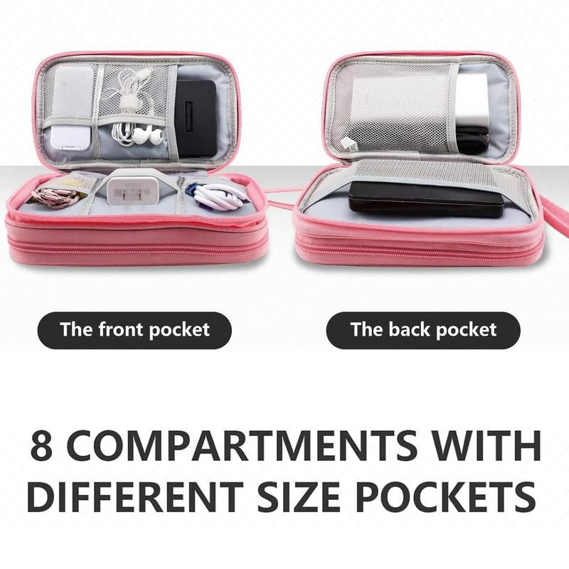 Portable Multi-grids Storage Bag, Waterproof Travel Cable Storage Bag, Travel Storage Organizer, Cable Organizer for Home Office Summer Vacation, Desk Accessories, Travel Essentials  Pouch Organizer , Car Stuff