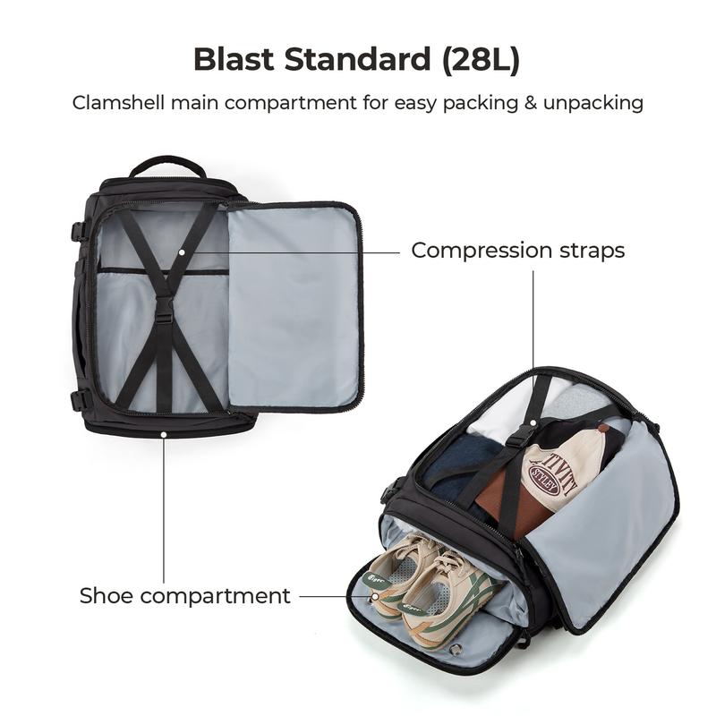 BAGSMART Carry On Travel Backpack, Waterproof, Quick Access, Fits 15.6