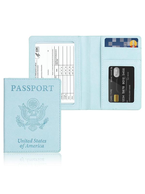 Casual Passport and Vaccine Card Holder Cover Combo,  Passport Case Wallet with Vaccine Card Slot for Women and Men