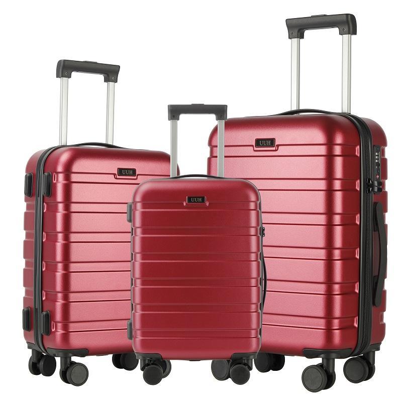 UUH 3pcs 4pcs Luggage Set.Durable ABS with TSA Lock -4 Swivel Wheels, Waterproof, Ideal for Business and Travel. Perfect business trips and vacations.