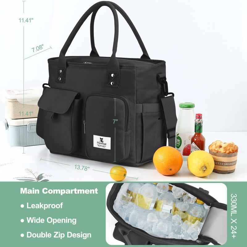 Hafmall- Large Capacity Expandable Lunch Bag, Waterproof Crossbody Bag,  Lunch Box for Men,Insulated Lunch Bag Women Men,Leakproof Lunch Cooler Bag, Lunch Tote Bag portable lunch snack  bag