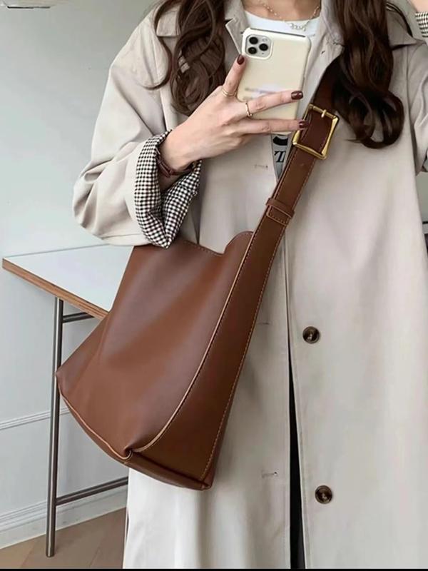 Women's Hobo Buckle Bag Casual Soft Leather Shoulder Bag Business Crossbody Bag Top Handle Tote Bags