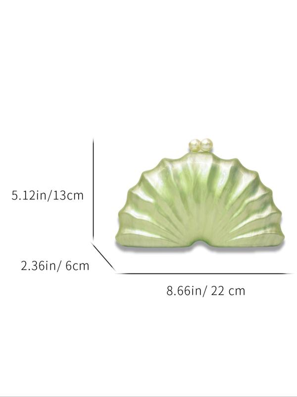 Women's Elegant Shell Shaped Evening Bag, Fashionable Novelty Design Evening Bag with Chain Strap, Trendy All-match Crossbody Bag for Party Decor