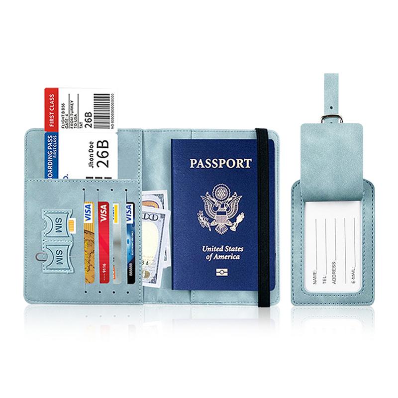 Passport Holder Cover Wallet With Luggage Tag,Useful Travel Accessories For Women Men