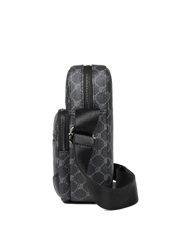 Men's Casual Geometric Pattern Zipper Crossbody Bag, Fashionable Shoulder Bag for Daily Used, Casual Trendy Versatile High-quality Daily Commuting Bag
