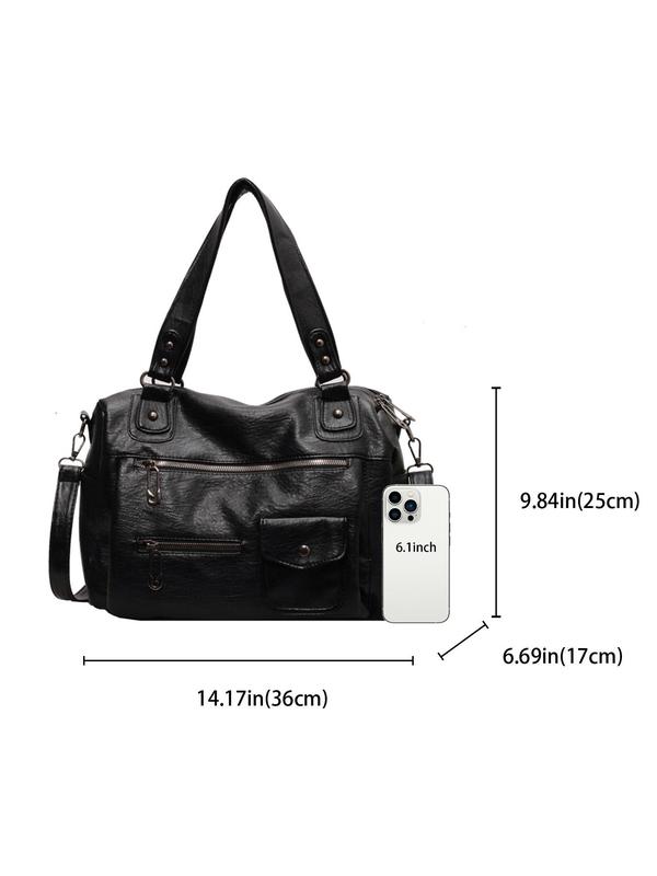 Women's Punk Style Shoulder Bag, Fashionable Large Capacity Crossbody Bag for Daily Used, Casual Trendy Versatile High-quality Daily Commuting Bag