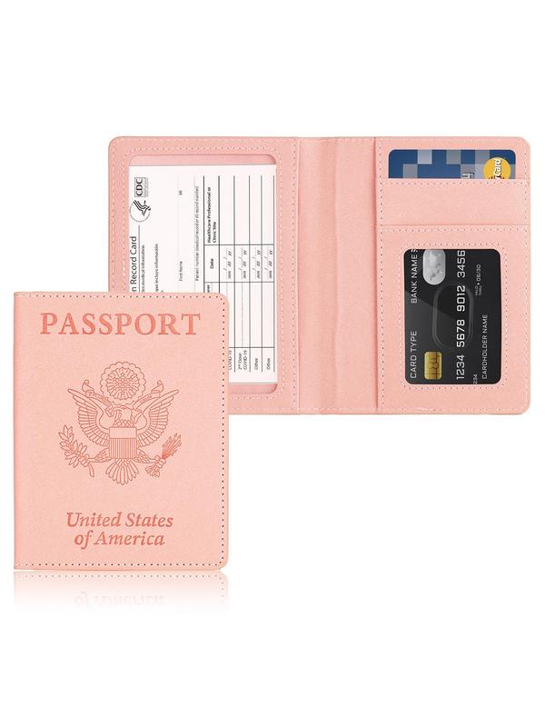 Casual Passport and Vaccine Card Holder Cover Combo,  Passport Case Wallet with Vaccine Card Slot for Women and Men