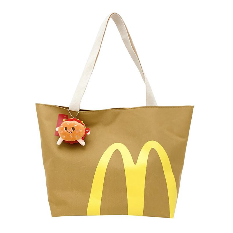 Cute Backpack McDonald's Classic Retro Paper Bag Large Capacity Personalized Shoulder Bag for Women Men Casual Canvas