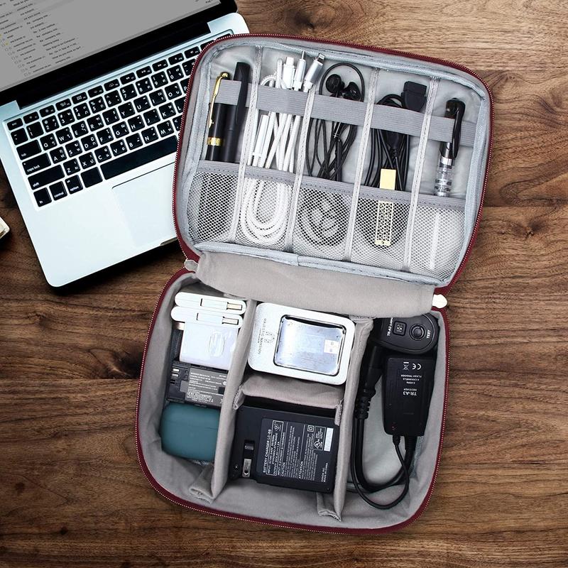 Travel Electronics Organizer, Large Capacity Storage Bag, Summer 2024 Storage Organizer, Waterproof Mobile Phone Digital Bag Organizer Storage, Multifunctional Desk Accessories, Room Organizer, Office Accessories, Makeup Products