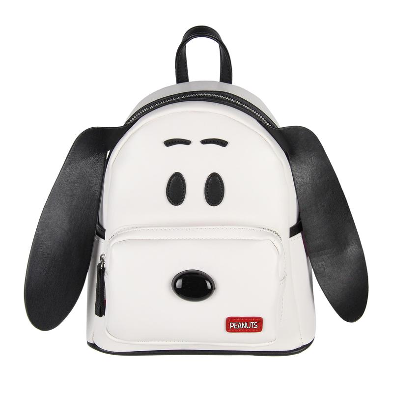 Peanuts Classic Comic Character Face Snoopy Zippered Mini Small Backpack Bag