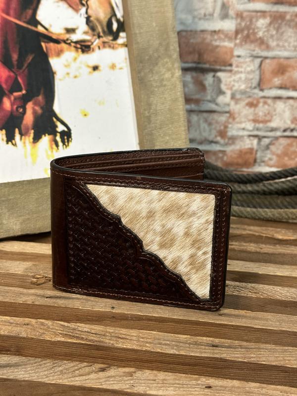 Personalized Men’s Cowhide and Tooled Leather Short Wallet - Custom Branded Wallet - Gift for Men - Christmas Gift Idea - Stocking Stuffer