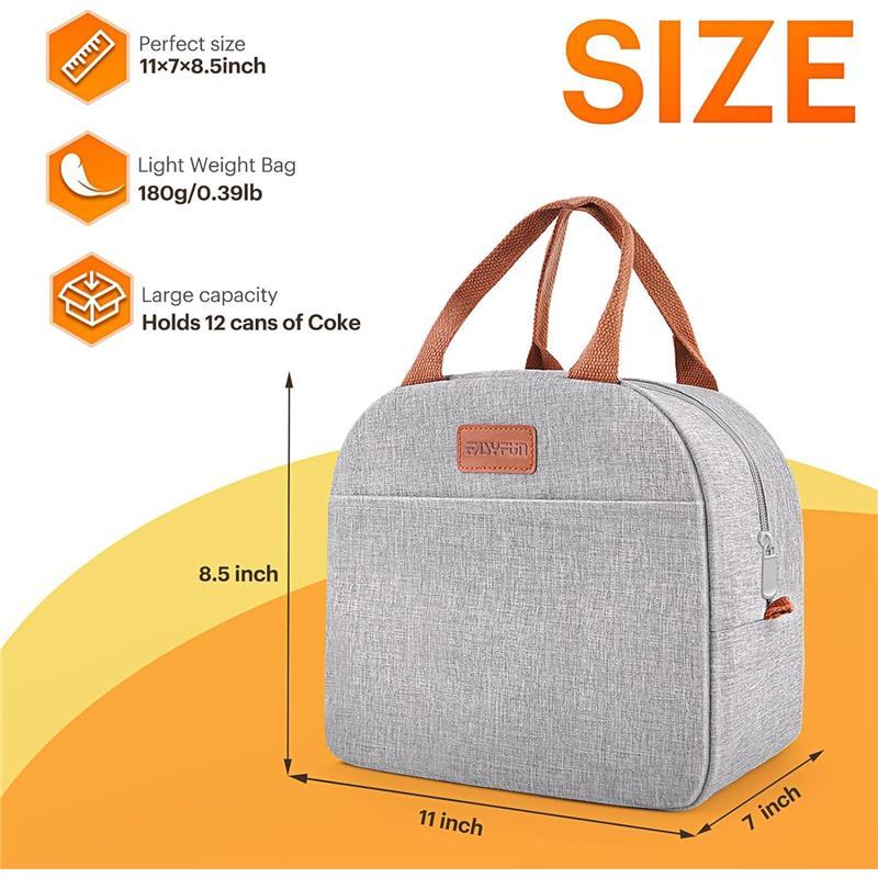 Insulated Lunch Bag for Women & Men, Small Leakproof Cooler Food Containers Tote Bag for Work and Travel