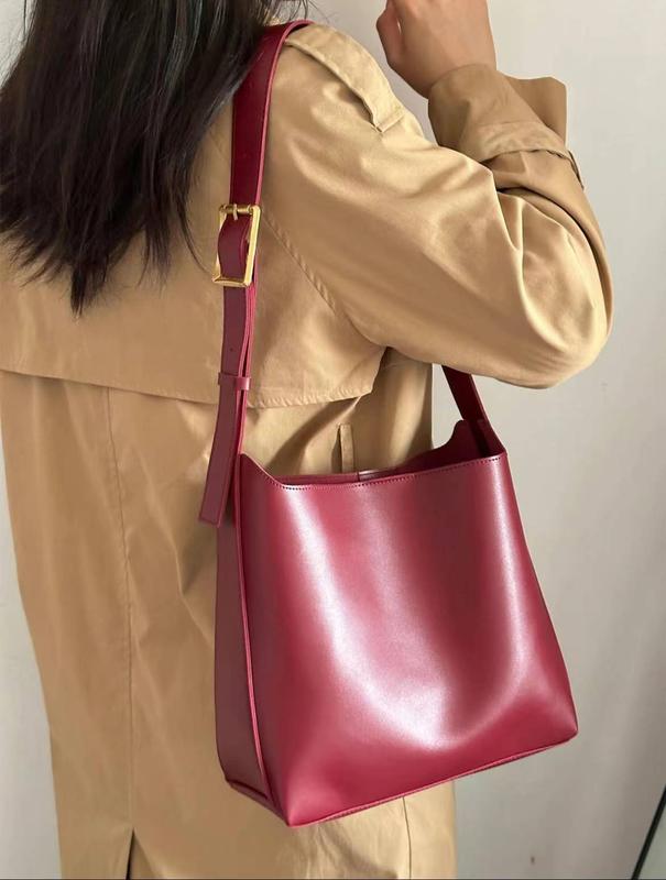 Women's Hobo Buckle Bag Casual Soft Leather Shoulder Bag Business Crossbody Bag Top Handle Tote Bags