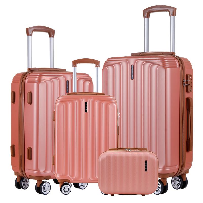 UUH 3pcs 4pcs Luggage Set.Durable ABS with TSA Lock -4 Swivel Wheels, Waterproof, Ideal for Business and Travel. Perfect business trips and vacations.