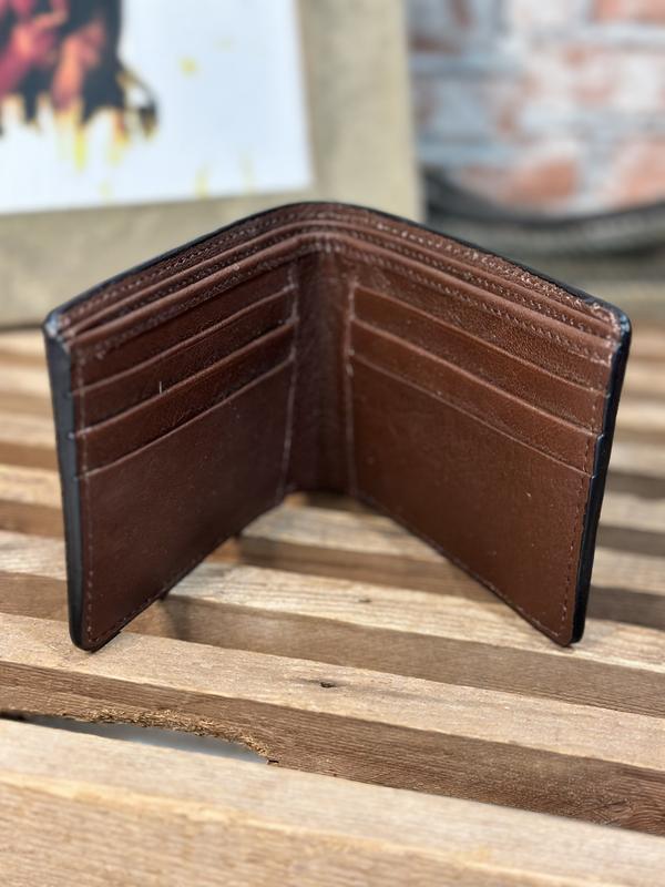 Personalized Men’s Cowhide and Tooled Leather Short Wallet - Custom Branded Wallet - Gift for Men - Christmas Gift Idea - Stocking Stuffer