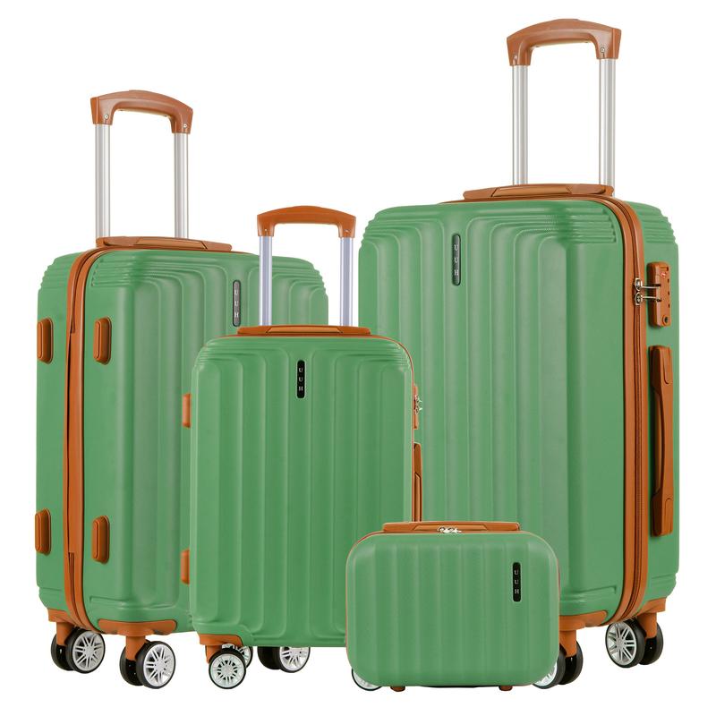 UUH 3pcs 4pcs Luggage Set.Durable ABS with TSA Lock -4 Swivel Wheels, Waterproof, Ideal for Business and Travel. Perfect business trips and vacations.