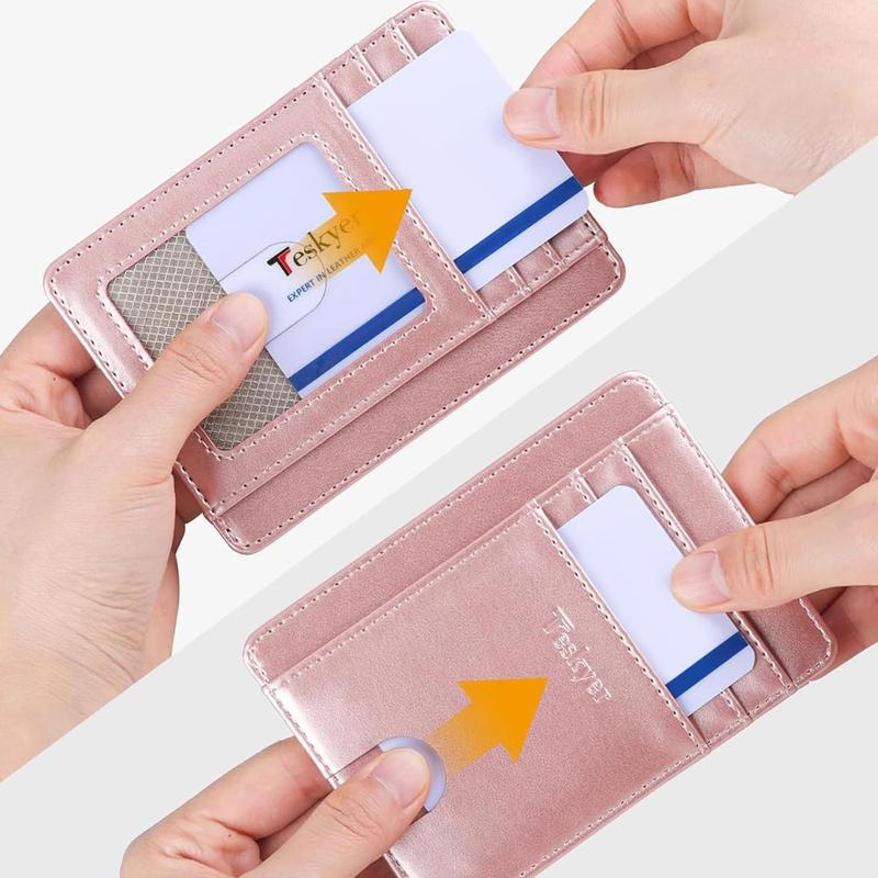 Business Card Holder, Slim Minimalist Pocket RFID Blocking Wallet, Business Card Holder for Men & Women