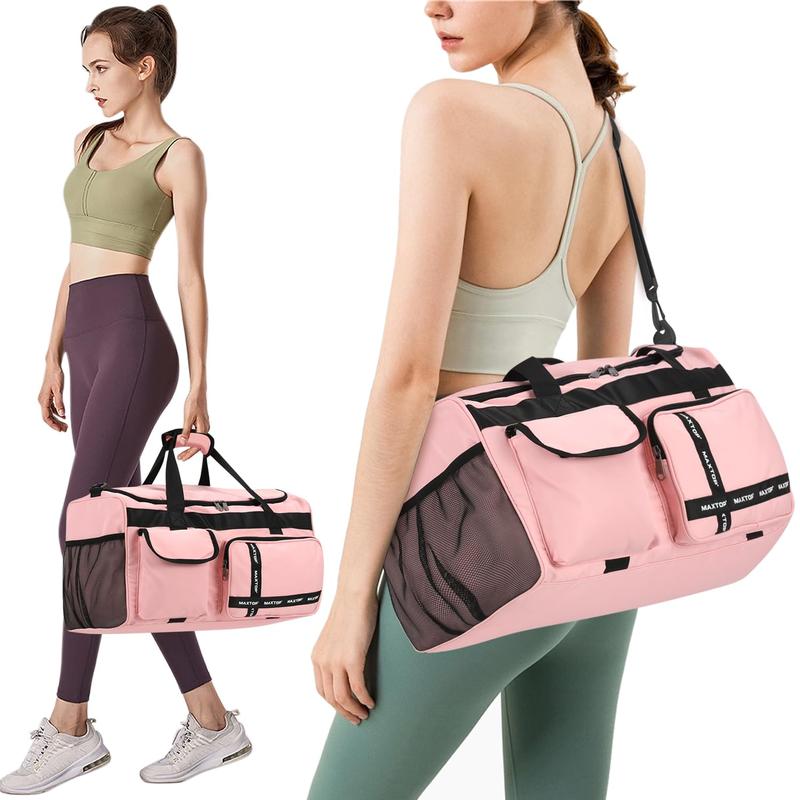 Weekender Bag Travel DuTffle Bag Gym Bag for Women, with Dry and Wet Separation for Summer Travel Use, Adjustable Large Capacity Zip, Travel & Gym Use