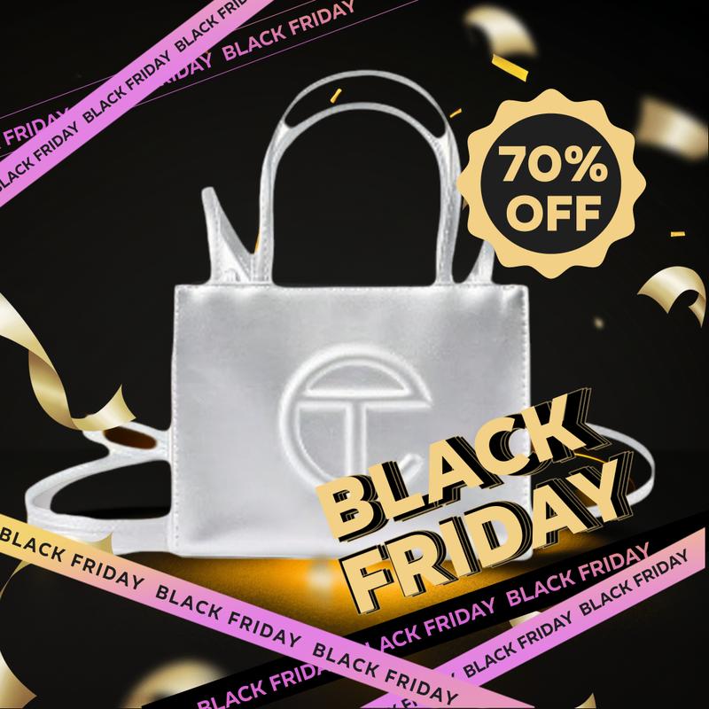 Telfar Small Silver Shopping Bag  - Perfect Gift for Black Friday