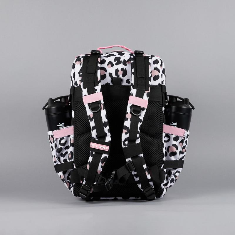 45L Backpack Leopard Pink Zip