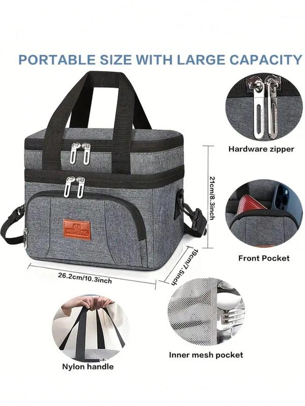 Reusable Lunch Bag, Waterproof Insulated Lunch Bag, Leakproof Lunch Box Bag for Office Picnic Camping Beach