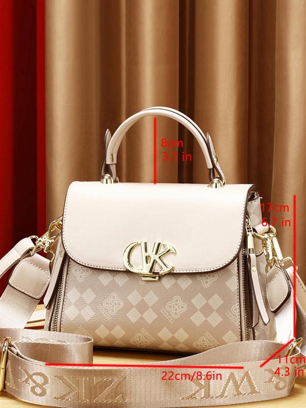 Women's Fashionable Geometric Pattern Handbag & Pouch Bag & Wallet, Casual Versatile Bag Set for Daily Used, Trendy High-quality Daily Commuting Bag Set