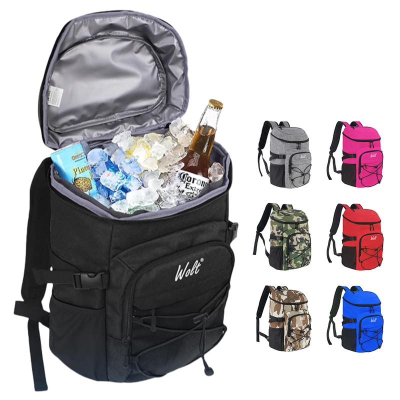 WOLT | 24-Can Insulated Cooler Backpack,Lightweight & Waterproof with Bottle Opener,Large Capacity for Hiking,Camping,Beach,and Travel,Ice Chest Bag