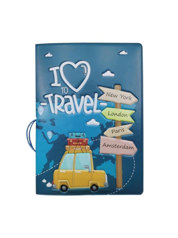 Cartoon Letters Pattern Passport Case, Multifunctional Luggage Tag Set, Cute Passport Holder Luggage Tag, Travel Document Holder, Travel Accessories