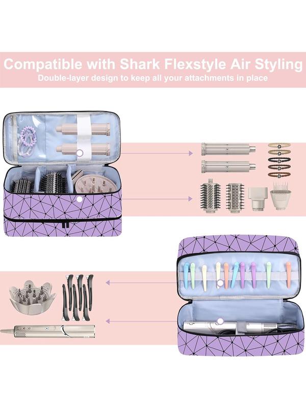 Double Layer Travel Storage Bag, Portable Lightweight Hard Carrying Case Organizer, Travel Organizer for All Brands of Hairdryers and Voluminous Hot Air Brushes and Accessories (Bag Only)