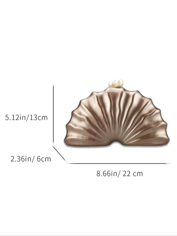 Women's Elegant Shell Shaped Evening Bag, Fashionable Novelty Design Evening Bag with Chain Strap, Trendy All-match Crossbody Bag for Party Decor