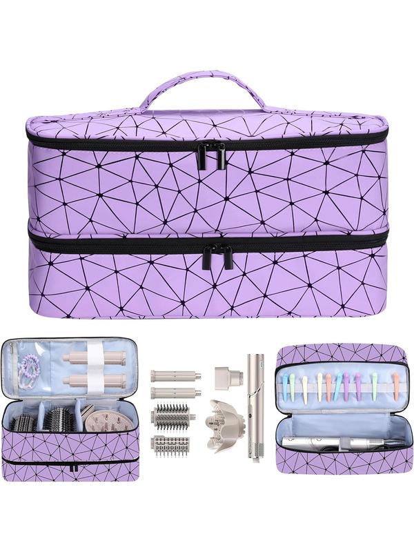 Double Layer Travel Storage Bag, Portable Lightweight Hard Carrying Case Organizer, Travel Organizer for All Brands of Hairdryers and Voluminous Hot Air Brushes and Accessories (Bag Only)