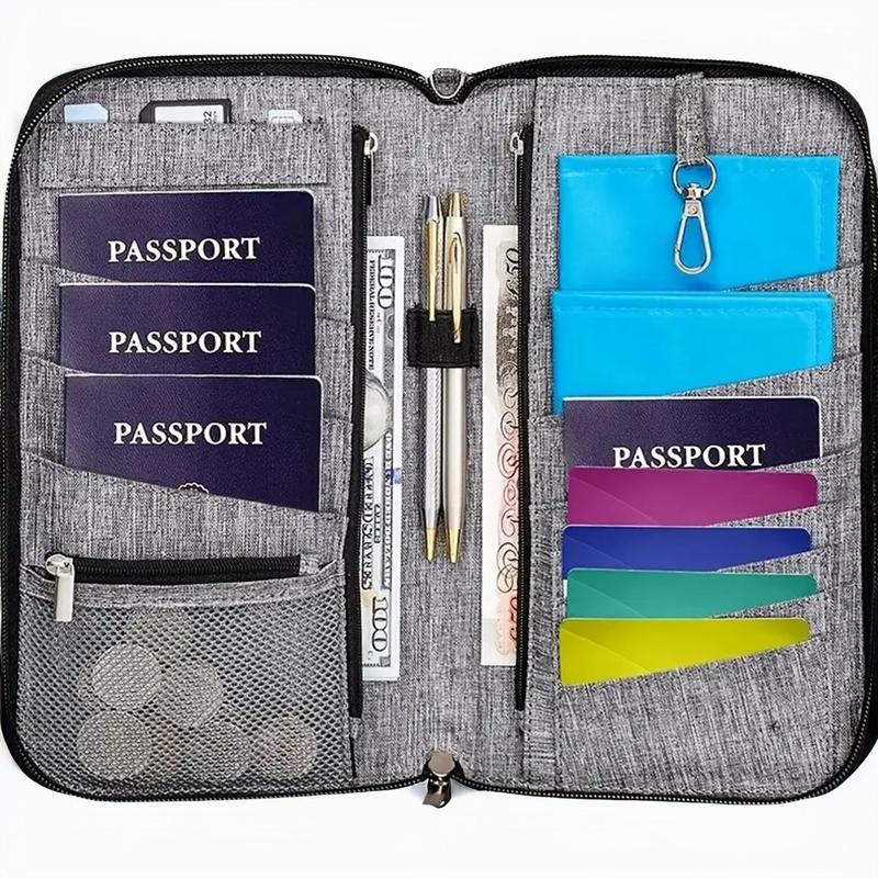 Document Storage Bag, Multi-grid Travel Document Organizer, Card Holder, Passport Holder, Travel Essentials, Home Organizer