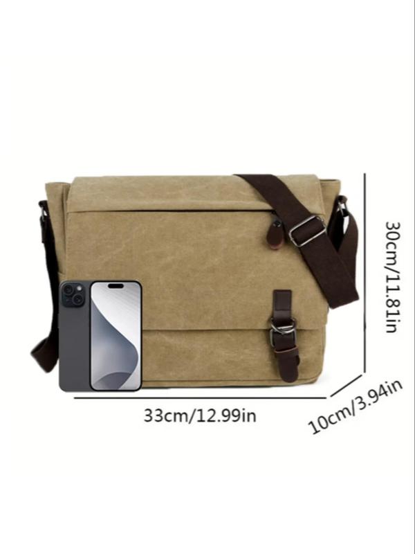 Men's Business Large Capacity Crossbody Bag, Casual Solid Color Shoulder Bag, Fashionable Canvas Shoulder Bag for Daily Use