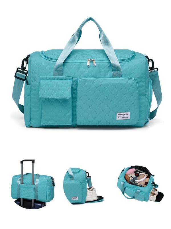 Fashionable Summer Large Capacity Tote Bag Travel Bag, Summer Multi-pocket Wet & Dry Separation Zipper Duffel Bags for Travel, Simple Gym Travel Bag for Women & Men