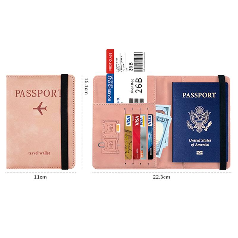 Passport Holder Cover Wallet With Luggage Tag,Useful Travel Accessories For Women Men