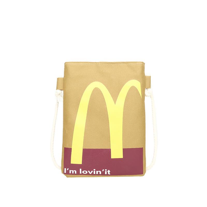 Cute Backpack McDonald's Classic Retro Paper Bag Large Capacity Personalized Shoulder Bag for Women Men Casual Canvas