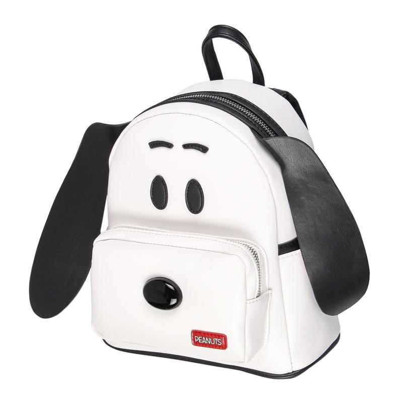 Peanuts Classic Comic Character Face Snoopy Zippered Mini Small Backpack Bag