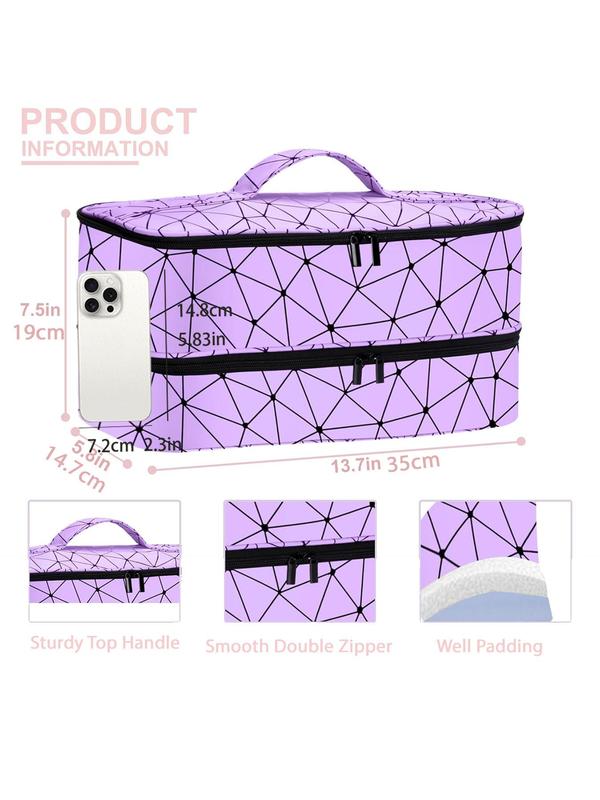 Double Layer Travel Storage Bag, Portable Lightweight Hard Carrying Case Organizer, Travel Organizer for All Brands of Hairdryers and Voluminous Hot Air Brushes and Accessories (Bag Only)